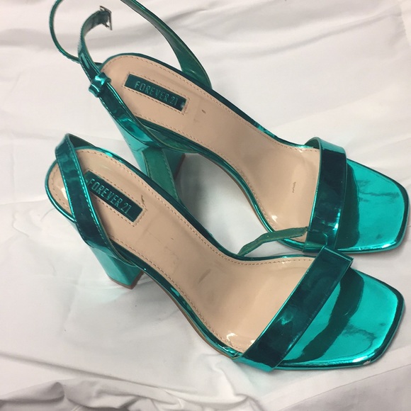 Forever 21 Turquoise heels - Picture 4 of 4
